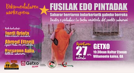 27 de abril. Getxo. Fusiles o pintadas: la lucha no violenta del Pueblo Saharaui