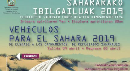 Vehículos para el Sahara 2019. Caravana de vehículos ligeros donados por entidades vascas a los Campamentos de personas Refugiadas Saharauis.